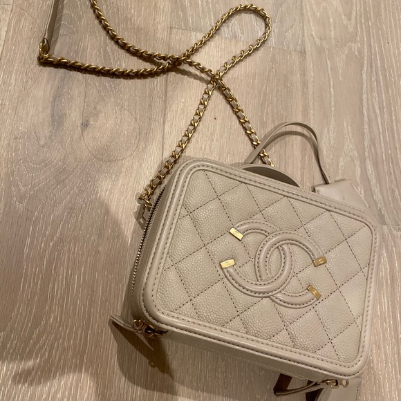 Chanel vanity caviar nude beige small - Picture 6 of 7